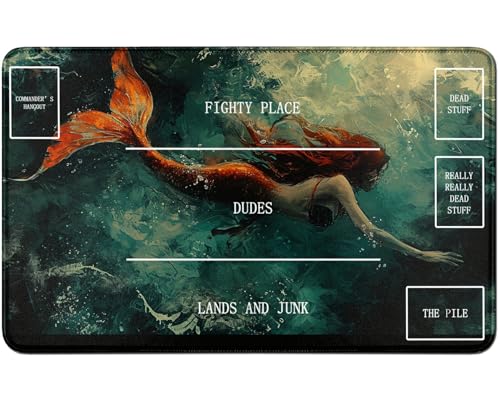RWUTYTIUL MTG Kartenspielmatte, TCG Spielmatte 61 x 35,6 cm, Genähte Spielmatte für Commander Board RPG CCG Game Magic The Gathering, Spielmatte für Kartenspiel-Zubehör, Ocean RWUTYTIUL MTG Kartenspielmatte, TCG Spielmatte 61 x 35,6 cm, Genähte Spielmatte für Commander Board RPG CCG Game Magic The Gathering, Spielmatte für Kartenspiel-Zubehör, Ocean von RWUTYTIUL