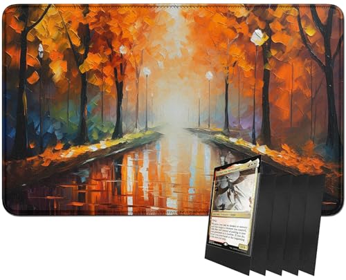 RWUTYTIUL MTG-Kartenspielmatte und 100 Kartenhüllen, 61 x 35,6 cm TCG-Spielmatte, genähte Spielmatte für Commander Board RPG CCG Game Magic The Gathering, Spielmatte, Blatt RWUTYTIUL MTG-Kartenspielmatte und 100 Kartenhüllen, 61 x 35,6 cm TCG-Spielmatte, genähte Spielmatte für Commander Board RPG CCG Game Magic The Gathering, Spielmatte, Blatt von RWUTYTIUL