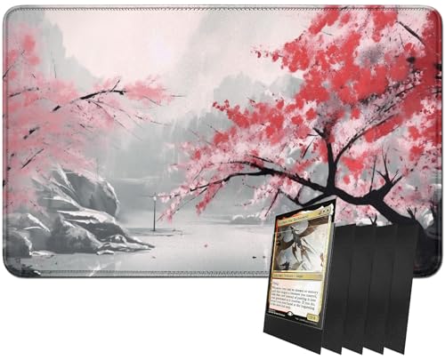RWUTYTIUL MTG-Kartenspielmatte und 100 Kartenhüllen, 61 x 35,6 cm TCG-Spielmatte, genähte Spielmatte für Commander Board RPG CCG Game Magic The Gathering, Spielmatte, Blume RWUTYTIUL MTG-Kartenspielmatte und 100 Kartenhüllen, 61 x 35,6 cm TCG-Spielmatte, genähte Spielmatte für Commander Board RPG CCG Game Magic The Gathering, Spielmatte, Blume von RWUTYTIUL