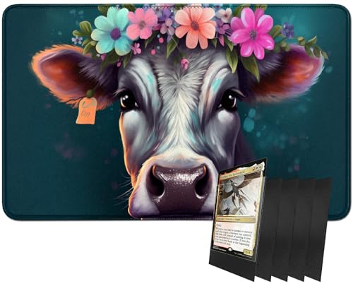 RWUTYTIUL MTG-Kartenspielmatte und 100 Kartenhüllen, 61 x 35,6 cm TCG-Spielmatte, genähte Spielmatte für Commander Board RPG CCG Game Magic The Gathering, Spielmatte, Blume RWUTYTIUL MTG-Kartenspielmatte und 100 Kartenhüllen, 61 x 35,6 cm TCG-Spielmatte, genähte Spielmatte für Commander Board RPG CCG Game Magic The Gathering, Spielmatte, Blume von RWUTYTIUL