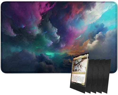 RWUTYTIUL MTG-Kartenspielmatte und 100 Kartenhüllen, 61 x 35,6 cm TCG-Spielmatte, genähte Spielmatte für Commander Board RPG CCG Game Magic The Gathering, Spielmatte, Cloud RWUTYTIUL MTG-Kartenspielmatte und 100 Kartenhüllen, 61 x 35,6 cm TCG-Spielmatte, genähte Spielmatte für Commander Board RPG CCG Game Magic The Gathering, Spielmatte, Cloud von RWUTYTIUL