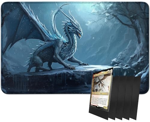 RWUTYTIUL MTG-Kartenspielmatte und 100 Kartenhüllen, 61 x 35,6 cm TCG-Spielmatte, genähte Spielmatte für Commander Board RPG CCG Game Magic The Gathering, Spielmatte, Dragon RWUTYTIUL MTG-Kartenspielmatte und 100 Kartenhüllen, 61 x 35,6 cm TCG-Spielmatte, genähte Spielmatte für Commander Board RPG CCG Game Magic The Gathering, Spielmatte, Dragon von RWUTYTIUL
