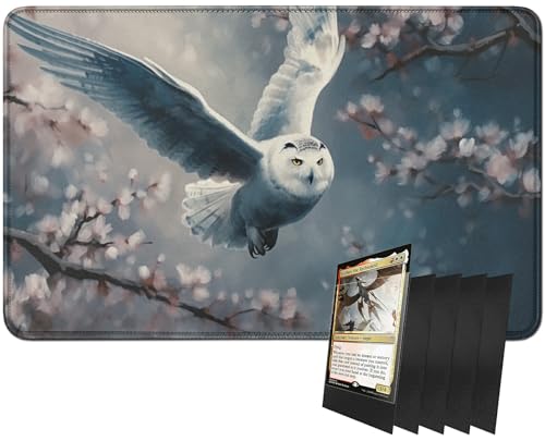 RWUTYTIUL MTG-Kartenspielmatte und 100 Kartenhüllen, 61 x 35,6 cm TCG-Spielmatte, genähte Spielmatte für Commander Board RPG CCG Game Magic The Gathering, Spielmatte, Eule RWUTYTIUL MTG-Kartenspielmatte und 100 Kartenhüllen, 61 x 35,6 cm TCG-Spielmatte, genähte Spielmatte für Commander Board RPG CCG Game Magic The Gathering, Spielmatte, Eule von RWUTYTIUL