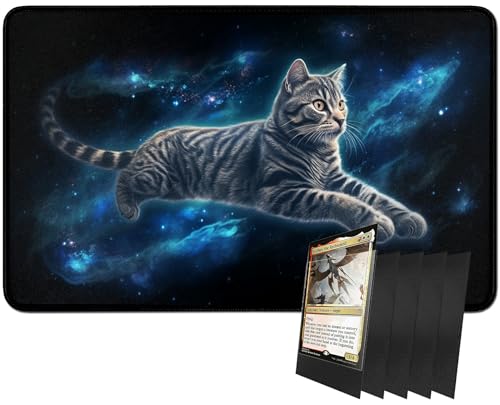 RWUTYTIUL MTG-Kartenspielmatte und 100 Kartenhüllen, 61 x 35,6 cm TCG-Spielmatte, genähte Spielmatte für Commander Board RPG CCG Game Magic The Gathering, Spielmatte, Katze RWUTYTIUL MTG-Kartenspielmatte und 100 Kartenhüllen, 61 x 35,6 cm TCG-Spielmatte, genähte Spielmatte für Commander Board RPG CCG Game Magic The Gathering, Spielmatte, Katze von RWUTYTIUL