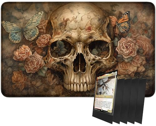 RWUTYTIUL MTG-Kartenspielmatte und 100 Kartenhüllen, 61 x 35,6 cm TCG-Spielmatte, genähte Spielmatte für Commander Board RPG CCG Game Magic The Gathering, Spielmatte, Kopf RWUTYTIUL MTG-Kartenspielmatte und 100 Kartenhüllen, 61 x 35,6 cm TCG-Spielmatte, genähte Spielmatte für Commander Board RPG CCG Game Magic The Gathering, Spielmatte, Kopf von RWUTYTIUL