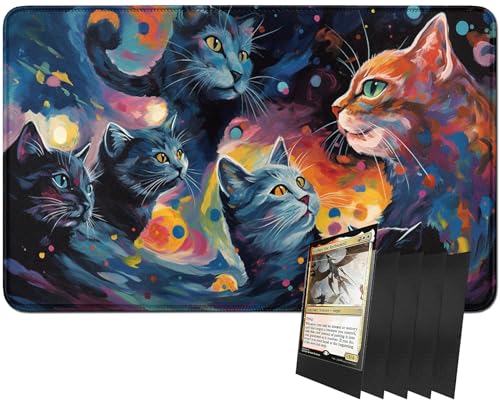 RWUTYTIUL MTG-Kartenspielmatte und 100 Kartenhüllen, 61 x 35,6 cm TCG-Spielmatte, genähte Spielmatte für Commander Board RPG CCG Game Magic The Gathering, Spielmatte, Matte RWUTYTIUL MTG-Kartenspielmatte und 100 Kartenhüllen, 61 x 35,6 cm TCG-Spielmatte, genähte Spielmatte für Commander Board RPG CCG Game Magic The Gathering, Spielmatte, Matte von RWUTYTIUL