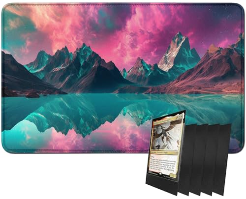 RWUTYTIUL MTG-Kartenspielmatte und 100 Kartenhüllen, 61 x 35,6 cm TCG-Spielmatte, genähte Spielmatte für Commander Board RPG CCG Game Magic The Gathering, Spielmatte, Pink RWUTYTIUL MTG-Kartenspielmatte und 100 Kartenhüllen, 61 x 35,6 cm TCG-Spielmatte, genähte Spielmatte für Commander Board RPG CCG Game Magic The Gathering, Spielmatte, Pink von RWUTYTIUL