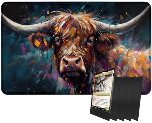 RWUTYTIUL MTG-Kartenspielmatte und 100 Kartenhüllen, 61 x 35,6 cm TCG-Spielmatte, genähte Spielmatte für Commander Board RPG CCG Game Magic The Gathering, Spielmatte, Stier RWUTYTIUL MTG-Kartenspielmatte und 100 Kartenhüllen, 61 x 35,6 cm TCG-Spielmatte, genähte Spielmatte für Commander Board RPG CCG Game Magic The Gathering, Spielmatte, Stier von RWUTYTIUL