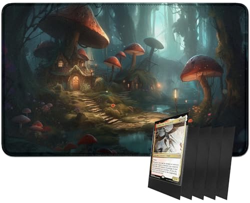 RWUTYTIUL MTG-Kartenspielmatte und 100 Kartenhüllen, 61 x 35,6 cm TCG-Spielmatte, genähte Spielmatte für Commander Board RPG CCG Game Magic The Gathering, Spielmatte, Wald RWUTYTIUL MTG-Kartenspielmatte und 100 Kartenhüllen, 61 x 35,6 cm TCG-Spielmatte, genähte Spielmatte für Commander Board RPG CCG Game Magic The Gathering, Spielmatte, Wald von RWUTYTIUL