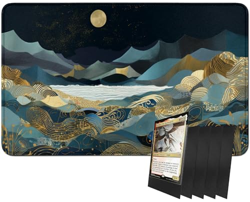 RWUTYTIUL MTG-Kartenspielmatte und 100 Kartenhüllen, 61 x 35,6 cm TCG-Spielmatte, genähte Spielmatte für Commander Board RPG CCG Game Magic The Gathering, Spielmatte RWUTYTIUL MTG-Kartenspielmatte und 100 Kartenhüllen, 61 x 35,6 cm TCG-Spielmatte, genähte Spielmatte für Commander Board RPG CCG Game Magic The Gathering, Spielmatte von RWUTYTIUL