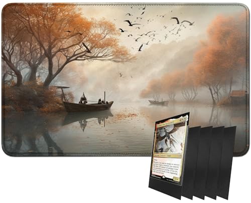 RWUTYTIUL MTG-Kartenspielmatte und 100 Kartenhüllen, 61 x 35,6 cm TCG-Spielmatte, genähte Spielmatte für Commander Board RPG CCG Game Magic The Gathering, Spielmatte RWUTYTIUL MTG-Kartenspielmatte und 100 Kartenhüllen, 61 x 35,6 cm TCG-Spielmatte, genähte Spielmatte für Commander Board RPG CCG Game Magic The Gathering, Spielmatte von RWUTYTIUL