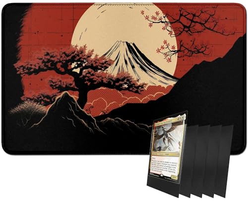 RWUTYTIUL MTG-Kartenspielmatte und 100 Kartenhüllen, 61 x 35,6 cm TCG-Spielmatte, genähte Spielmatte für Commander Board RPG CCG Game Magic The Gathering, Spielmatte RWUTYTIUL MTG-Kartenspielmatte und 100 Kartenhüllen, 61 x 35,6 cm TCG-Spielmatte, genähte Spielmatte für Commander Board RPG CCG Game Magic The Gathering, Spielmatte von RWUTYTIUL