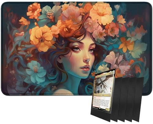 RWUTYTIUL MTG-Kartenspielmatte und 100 Kartenhüllen, 61 x 35,6 cm TCG-Spielmatte, genähte Spielmatte für RPG CCG Game Magic The Gathering, Spielmatte RWUTYTIUL MTG-Kartenspielmatte und 100 Kartenhüllen, 61 x 35,6 cm TCG-Spielmatte, genähte Spielmatte für RPG CCG Game Magic The Gathering, Spielmatte von RWUTYTIUL