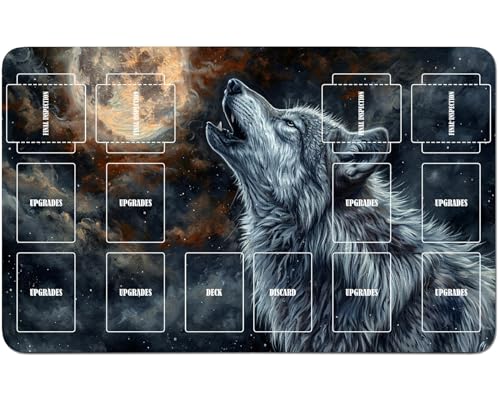 RWUTYTIUL Magic The Gathering Zubehör-Spielmatte, 61 x 35,6 cm, genähte Matte für Kommandantenbrett, MTG, RPG, CCG, TCG, Kartenspiel, Computermatte, Moon Wolf RWUTYTIUL Magic The Gathering Zubehör-Spielmatte, 61 x 35,6 cm, genähte Matte für Kommandantenbrett, MTG, RPG, CCG, TCG, Kartenspiel, Computermatte, Moon Wolf von RWUTYTIUL