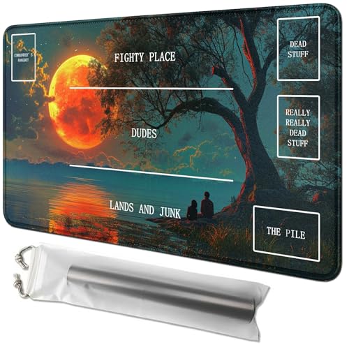 RWUTYTIUL Moon Tree Karten-Spielmatte, 61 x 35,6 cm, mit Playmat-Schlauchtasche, Kartenspiel-Spielmatte mit Zonen, Commander-Deckbrett, MTG, RPG, CCG, TCG, Kartenspiel, Schreibtischmatten für Anfänger RWUTYTIUL Moon Tree Karten-Spielmatte, 61 x 35,6 cm, mit Playmat-Schlauchtasche, Kartenspiel-Spielmatte mit Zonen, Commander-Deckbrett, MTG, RPG, CCG, TCG, Kartenspiel, Schreibtischmatten für Anfänger von RWUTYTIUL