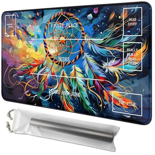 RWUTYTIUL Pave Dream Netzkarten-Spielmatte, 61 x 35,6 cm, mit Tube-Tasche, Kartenspielmatte mit Zonen, Commander-Deckbrett, MTG, RPG, CCG, TCG, Kartenspiel, Schreibtischunterlage für Anfänger RWUTYTIUL Pave Dream Netzkarten-Spielmatte, 61 x 35,6 cm, mit Tube-Tasche, Kartenspielmatte mit Zonen, Commander-Deckbrett, MTG, RPG, CCG, TCG, Kartenspiel, Schreibtischunterlage für Anfänger von RWUTYTIUL