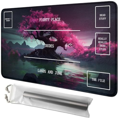 RWUTYTIUL Pink Tree Karten-Spielmatte, 61 x 35,6 cm, mit Tube-Tasche, Kartenspielmatte mit Zonen, Commander-Deckbrett, MTG, RPG, CCG, TCG, Kartenspiel, Schreibtischmatten für Anfänger RWUTYTIUL Pink Tree Karten-Spielmatte, 61 x 35,6 cm, mit Tube-Tasche, Kartenspielmatte mit Zonen, Commander-Deckbrett, MTG, RPG, CCG, TCG, Kartenspiel, Schreibtischmatten für Anfänger von RWUTYTIUL