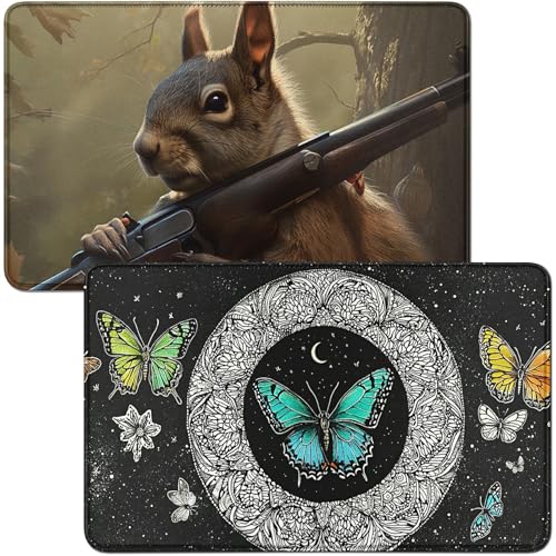 RWUTYTIUL Playmat für Black Butterfly MTG-Karte, Spielmatte und Eichhörnchen, 2-teiliges Set, 61 x 35,6 cm, genähte Spielmatte für Commander-Board, TCG, RPG, CCG, Spielmatte für Kartenspiel RWUTYTIUL Playmat für Black Butterfly MTG-Karte, Spielmatte und Eichhörnchen, 2-teiliges Set, 61 x 35,6 cm, genähte Spielmatte für Commander-Board, TCG, RPG, CCG, Spielmatte für Kartenspiel von RWUTYTIUL
