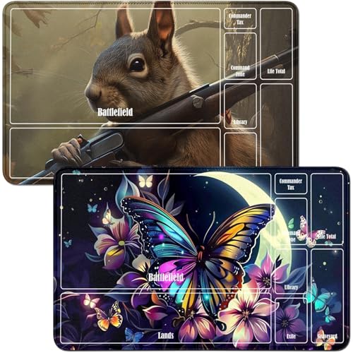 RWUTYTIUL Playmat für Butterfly Moon MTG-Karte, Spielmatte und Eichhörnchen, 2-teiliges Set, 61 x 35,6 cm, genähte Spielmatte für Commander-Board, TCG, RPG, CCG, Spielmatte für Kartenspiel RWUTYTIUL Playmat für Butterfly Moon MTG-Karte, Spielmatte und Eichhörnchen, 2-teiliges Set, 61 x 35,6 cm, genähte Spielmatte für Commander-Board, TCG, RPG, CCG, Spielmatte für Kartenspiel von RWUTYTIUL