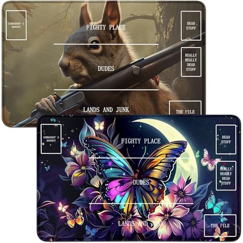 RWUTYTIUL Playmat für Butterfly Moon MTG-Karte, Spielmatte und Eichhörnchen, 2-teiliges Set, 61 x 35,6 cm, genähte Spielmatte für Commander-Board, TCG, RPG, CCG, Spielmatte für Kartenspiel RWUTYTIUL Playmat für Butterfly Moon MTG-Karte, Spielmatte und Eichhörnchen, 2-teiliges Set, 61 x 35,6 cm, genähte Spielmatte für Commander-Board, TCG, RPG, CCG, Spielmatte für Kartenspiel von RWUTYTIUL