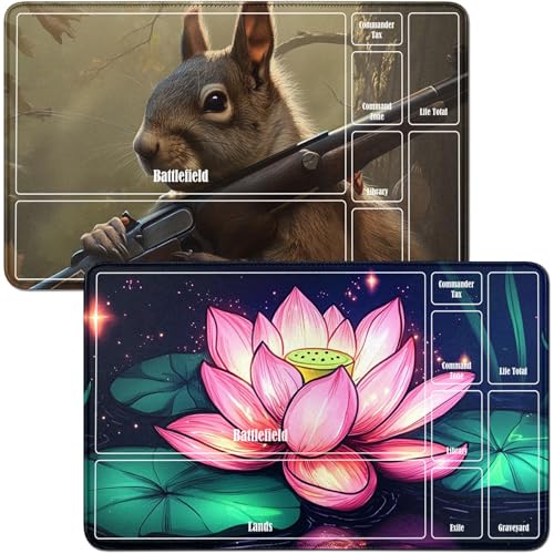 RWUTYTIUL Playmat für MTG-Karte, Spielmatte und Eichhörnchen, 2-teiliges Set, 61 x 35,6 cm, genähte Spielmatte für Commander-Board, TCG, RPG, CCG, Spielmatte für Kartenspiel, Spielzubehör RWUTYTIUL Playmat für MTG-Karte, Spielmatte und Eichhörnchen, 2-teiliges Set, 61 x 35,6 cm, genähte Spielmatte für Commander-Board, TCG, RPG, CCG, Spielmatte für Kartenspiel, Spielzubehör von RWUTYTIUL