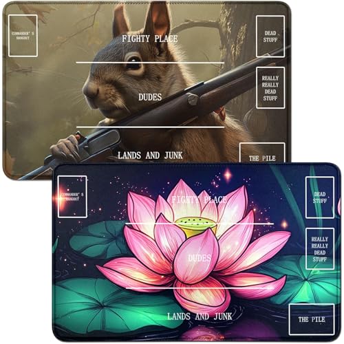 RWUTYTIUL Playmat für MTG-Karte, Spielmatte und Eichhörnchen, 2-teiliges Set, 61 x 35,6 cm, genähte Spielmatte für Commander-Board, TCG, RPG, CCG, Spielmatte für Kartenspiel, Spielzubehör RWUTYTIUL Playmat für MTG-Karte, Spielmatte und Eichhörnchen, 2-teiliges Set, 61 x 35,6 cm, genähte Spielmatte für Commander-Board, TCG, RPG, CCG, Spielmatte für Kartenspiel, Spielzubehör von RWUTYTIUL