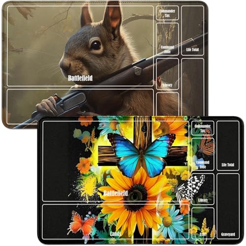 RWUTYTIUL Playmat für MTG-Karte, Spielmatte und Eichhörnchen, Spielmatte, Schreibtischunterlagen, 2-teiliges Set, 61 x 35,6 cm, genähte Spielmatte für Commander-Board, TCG, CCG, Spielmatte für RWUTYTIUL Playmat für MTG-Karte, Spielmatte und Eichhörnchen, Spielmatte, Schreibtischunterlagen, 2-teiliges Set, 61 x 35,6 cm, genähte Spielmatte für Commander-Board, TCG, CCG, Spielmatte für von RWUTYTIUL