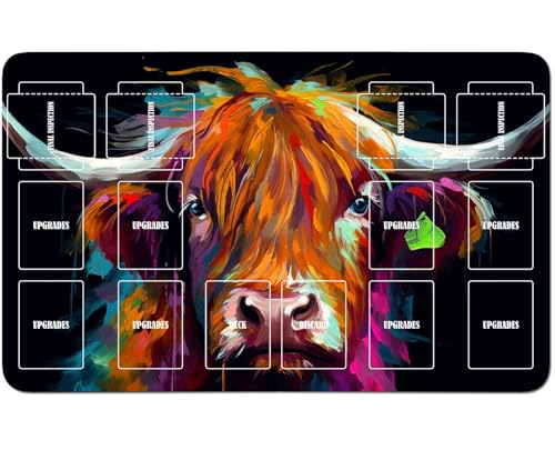 RWUTYTIUL Playmat für Magic The Gathering Zubehör, 61 x 35,6 cm, genähte Spielmatte für Commander-Board, MTG, RPG, CCG, TCG, Kartenspiel, Schreibtischunterlagen, Aquarell-Bull RWUTYTIUL Playmat für Magic The Gathering Zubehör, 61 x 35,6 cm, genähte Spielmatte für Commander-Board, MTG, RPG, CCG, TCG, Kartenspiel, Schreibtischunterlagen, Aquarell-Bull von RWUTYTIUL