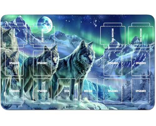 RWUTYTIUL Playmat für Magic The Gathering Zubehör, 61 x 35,6 cm, genähte Spielmatte für Kommandantenbrett, MTG, RPG, CCG, TCG, Kartenspiel, Schreibtischunterlagen, Arctic Wolf RWUTYTIUL Playmat für Magic The Gathering Zubehör, 61 x 35,6 cm, genähte Spielmatte für Kommandantenbrett, MTG, RPG, CCG, TCG, Kartenspiel, Schreibtischunterlagen, Arctic Wolf von RWUTYTIUL