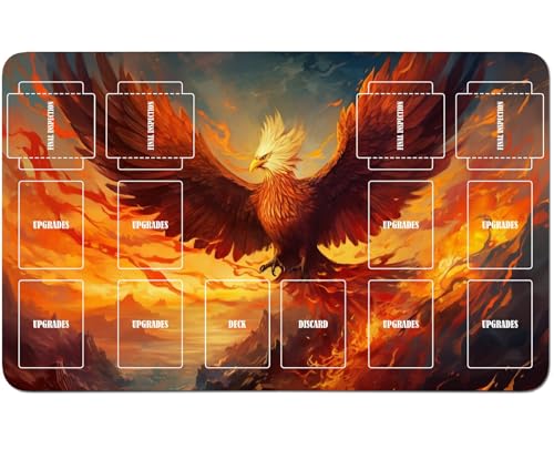 RWUTYTIUL Playmat für Magic The Gathering Zubehör, 61 x 35,6 cm, genähte Spielmatte für Kommandantenbrett, MTG, RPG, CCG, TCG, Kartenspiel, Schreibtischunterlagen, Flammender Adler RWUTYTIUL Playmat für Magic The Gathering Zubehör, 61 x 35,6 cm, genähte Spielmatte für Kommandantenbrett, MTG, RPG, CCG, TCG, Kartenspiel, Schreibtischunterlagen, Flammender Adler von RWUTYTIUL