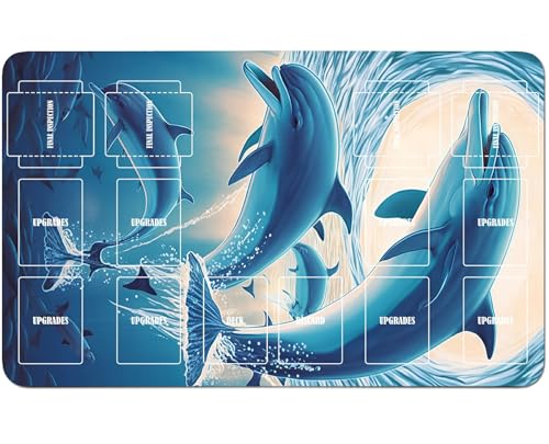 RWUTYTIUL Playmat für Magic The Gathering Zubehör, 61 x 35,6 cm, genähte Spielmatte für Kommandantenbrett, MTG, RPG, CCG, TCG, Kartenspiel, Schreibtischunterlagen, Meeresdelfin RWUTYTIUL Playmat für Magic The Gathering Zubehör, 61 x 35,6 cm, genähte Spielmatte für Kommandantenbrett, MTG, RPG, CCG, TCG, Kartenspiel, Schreibtischunterlagen, Meeresdelfin von RWUTYTIUL