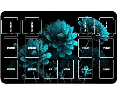 RWUTYTIUL Playmat für Magic The Gathering Zubehör, 61 x 35 cm, genähte Spielmatte für Commander-Board, MTG, RPG, CCG, TCG, Kartenspiel, Schreibtischunterlagen, Blaues Gänseblümchen RWUTYTIUL Playmat für Magic The Gathering Zubehör, 61 x 35 cm, genähte Spielmatte für Commander-Board, MTG, RPG, CCG, TCG, Kartenspiel, Schreibtischunterlagen, Blaues Gänseblümchen von RWUTYTIUL