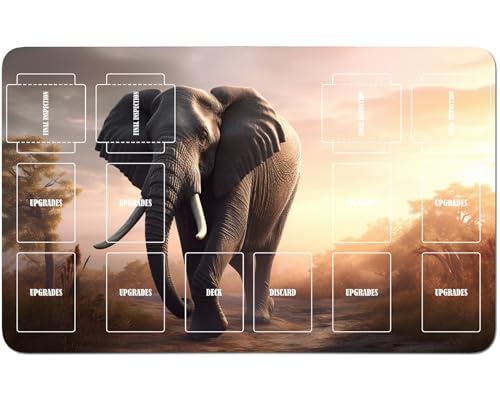 RWUTYTIUL Playmat für Magic The Gathering Zubehör, 61 x 35 cm, genähte Spielmatte für Commander-Board, MTG, RPG, CCG, TCG, Kartenspiel, Schreibtischunterlagen, Elefant RWUTYTIUL Playmat für Magic The Gathering Zubehör, 61 x 35 cm, genähte Spielmatte für Commander-Board, MTG, RPG, CCG, TCG, Kartenspiel, Schreibtischunterlagen, Elefant von RWUTYTIUL