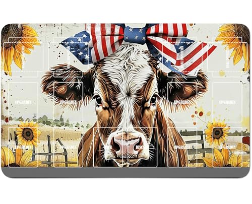 RWUTYTIUL Playmat für Magic The Gathering Zubehör, 61 x 35 cm, genähte Spielmatte für Commander-Board, MTG, RPG, CCG, TCG, Kartenspiel, Schreibtischunterlagen, Flaggenkuh RWUTYTIUL Playmat für Magic The Gathering Zubehör, 61 x 35 cm, genähte Spielmatte für Commander-Board, MTG, RPG, CCG, TCG, Kartenspiel, Schreibtischunterlagen, Flaggenkuh von RWUTYTIUL