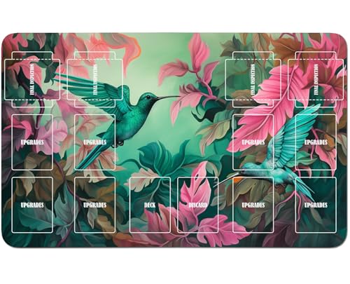 RWUTYTIUL Playmat für Magic The Gathering Zubehör, 61 x 35 cm, genähte Spielmatte für Commander-Board, MTG, RPG, CCG, TCG, Kartenspiel, Schreibtischunterlagen, Kolibriblatt RWUTYTIUL Playmat für Magic The Gathering Zubehör, 61 x 35 cm, genähte Spielmatte für Commander-Board, MTG, RPG, CCG, TCG, Kartenspiel, Schreibtischunterlagen, Kolibriblatt von RWUTYTIUL