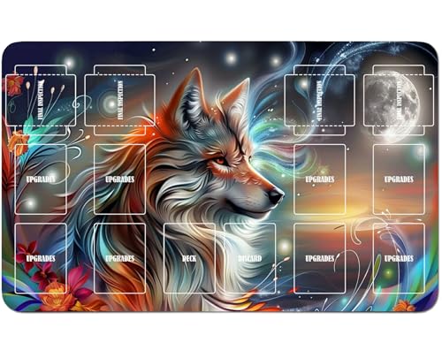 RWUTYTIUL Playmat für Magic The Gathering Zubehör, 61 x 35 cm, genähte Spielmatte für Commander-Board, MTG, RPG, CCG, TCG, Kartenspiel, Schreibtischunterlagen, Wolf RWUTYTIUL Playmat für Magic The Gathering Zubehör, 61 x 35 cm, genähte Spielmatte für Commander-Board, MTG, RPG, CCG, TCG, Kartenspiel, Schreibtischunterlagen, Wolf von RWUTYTIUL