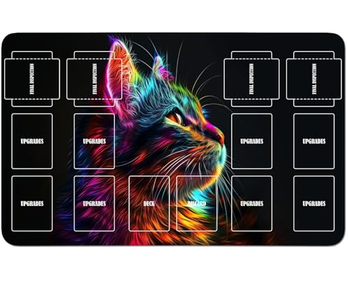 RWUTYTIUL Playmat für Magic The Gathering Zubehör, 61 x 35 cm, genähte Spielmatte für Commander-Board, MTG, RPG, CCG, TCG, Kartenspiel, Schreibtischunterlagen, schwarze Katze RWUTYTIUL Playmat für Magic The Gathering Zubehör, 61 x 35 cm, genähte Spielmatte für Commander-Board, MTG, RPG, CCG, TCG, Kartenspiel, Schreibtischunterlagen, schwarze Katze von RWUTYTIUL