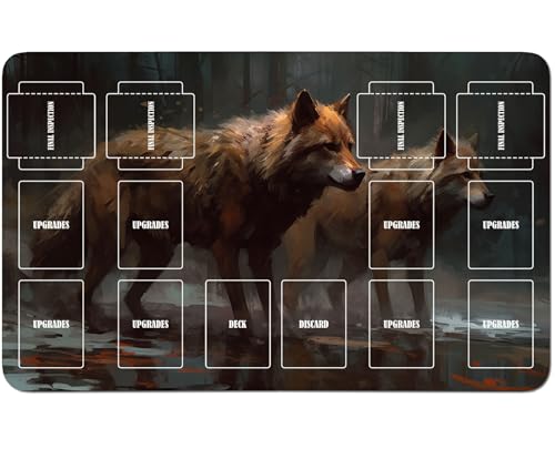RWUTYTIUL Playmat für Magic The Gathering Zubehör, 61 x 35 cm, genähte Spielmatte für Commander-Board, MTG, RPG, CCG, TCG, Kartenspiel, Schreibtischunterlagen, zwei Wölfe RWUTYTIUL Playmat für Magic The Gathering Zubehör, 61 x 35 cm, genähte Spielmatte für Commander-Board, MTG, RPG, CCG, TCG, Kartenspiel, Schreibtischunterlagen, zwei Wölfe von RWUTYTIUL
