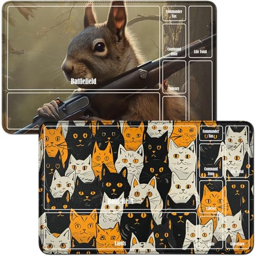 RWUTYTIUL Playmat für Orange Weiße Katze, MTG-Karte, Spielmatte und Eichhörnchen, Spielmatte, Schreibtischunterlagen, 61 x 35,6 cm, genähte Spielmatte für Commander-Board, TCG, RPG, CCG, Spielmatte RWUTYTIUL Playmat für Orange Weiße Katze, MTG-Karte, Spielmatte und Eichhörnchen, Spielmatte, Schreibtischunterlagen, 61 x 35,6 cm, genähte Spielmatte für Commander-Board, TCG, RPG, CCG, Spielmatte von RWUTYTIUL