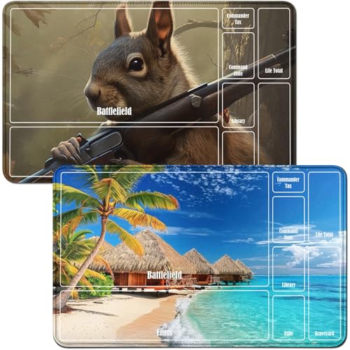 RWUTYTIUL Playmat für Palmenstrand, MTG-Karte, Spielmatte und Eichhörnchen, Spielmatte, Schreibtischunterlage, 2-teiliges Set, 61 x 35,6 cm, genähte Spielmatte für Commander-Board, TCG, RPG, CCG RWUTYTIUL Playmat für Palmenstrand, MTG-Karte, Spielmatte und Eichhörnchen, Spielmatte, Schreibtischunterlage, 2-teiliges Set, 61 x 35,6 cm, genähte Spielmatte für Commander-Board, TCG, RPG, CCG von RWUTYTIUL