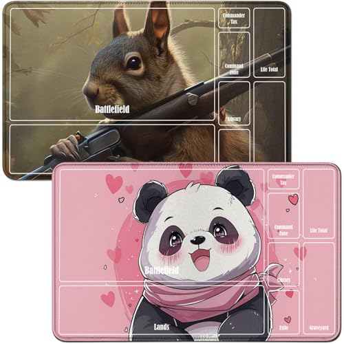 RWUTYTIUL Playmat für Pink Panda MTG-Karte, Spielmatte und Eichhörnchen, 2-teiliges Set, 61 x 35,6 cm, genähte Spielmatte für Commander-Board, TCG, RPG, CCG, Spielmatte für Kartenspiel, Spielzubehör RWUTYTIUL Playmat für Pink Panda MTG-Karte, Spielmatte und Eichhörnchen, 2-teiliges Set, 61 x 35,6 cm, genähte Spielmatte für Commander-Board, TCG, RPG, CCG, Spielmatte für Kartenspiel, Spielzubehör von RWUTYTIUL