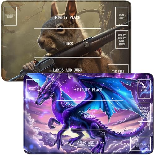 RWUTYTIUL Playmat für Purple Dragon Galaxy, MTG-Karte, Spielmatte und Eichhörnchen, 2-teiliges Set, 61 x 35,6 cm, genähte Spielmatte für Commander-Board, TCG, RPG, CCG, Spielmatte für Kartenspiel RWUTYTIUL Playmat für Purple Dragon Galaxy, MTG-Karte, Spielmatte und Eichhörnchen, 2-teiliges Set, 61 x 35,6 cm, genähte Spielmatte für Commander-Board, TCG, RPG, CCG, Spielmatte für Kartenspiel von RWUTYTIUL