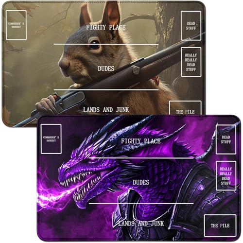 RWUTYTIUL Playmat für Purple Flame Dragon MTG-Karte, Spielmatte und Eichhörnchen, 2-teiliges Set, 61 x 35,6 cm, genähte Spielmatte für Commander-Board, TCG, RPG, CCG, Spielmatte für Kartenspiel RWUTYTIUL Playmat für Purple Flame Dragon MTG-Karte, Spielmatte und Eichhörnchen, 2-teiliges Set, 61 x 35,6 cm, genähte Spielmatte für Commander-Board, TCG, RPG, CCG, Spielmatte für Kartenspiel von RWUTYTIUL