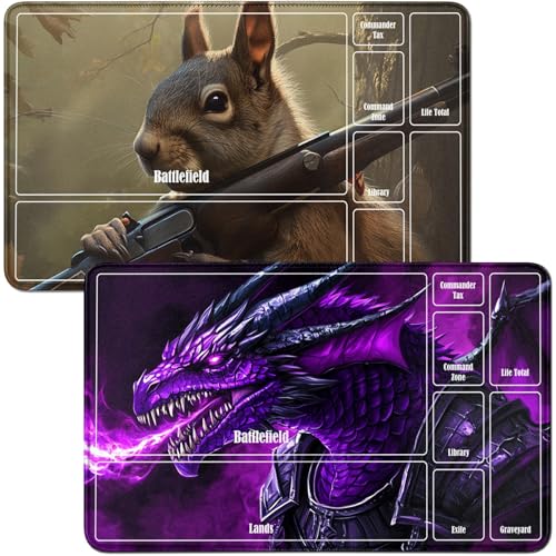 RWUTYTIUL Playmat für Purple Flame Dragon MTG-Karte, Spielmatte und Eichhörnchen, 2-teiliges Set, 61 x 35,6 cm, genähte Spielmatte für Commander-Board, TCG, RPG, CCG, Spielmatte für Kartenspiel RWUTYTIUL Playmat für Purple Flame Dragon MTG-Karte, Spielmatte und Eichhörnchen, 2-teiliges Set, 61 x 35,6 cm, genähte Spielmatte für Commander-Board, TCG, RPG, CCG, Spielmatte für Kartenspiel von RWUTYTIUL