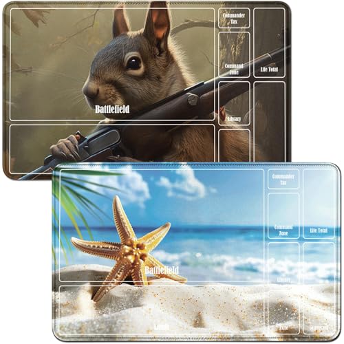 RWUTYTIUL Playmat für Seestern-Strand, MTG-Karte, Spielmatte und Eichhörnchen, 2-teiliges Set, 61 x 35,6 cm, genähte Spielmatte für Commander-Board, TCG, RPG, CCG, Spielmatte für Kartenspiel RWUTYTIUL Playmat für Seestern-Strand, MTG-Karte, Spielmatte und Eichhörnchen, 2-teiliges Set, 61 x 35,6 cm, genähte Spielmatte für Commander-Board, TCG, RPG, CCG, Spielmatte für Kartenspiel von RWUTYTIUL