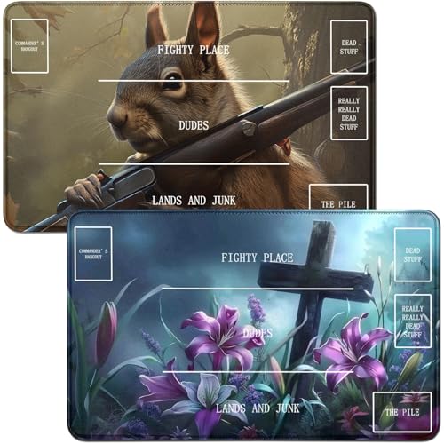 RWUTYTIUL Playmat & Eichhörnchen, Spielmatte, Schreibtischmatten, 2-teiliges Set, 61 x 35,6 cm, genähte Spielmatte für Commander-Board, TCG, RPG, CCG, Spielmatte für Kartenspiel, Spielzubehör RWUTYTIUL Playmat & Eichhörnchen, Spielmatte, Schreibtischmatten, 2-teiliges Set, 61 x 35,6 cm, genähte Spielmatte für Commander-Board, TCG, RPG, CCG, Spielmatte für Kartenspiel, Spielzubehör von RWUTYTIUL