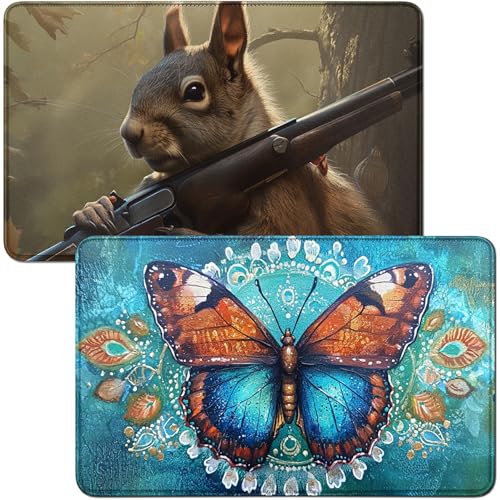 RWUTYTIUL Playmat & Eichhörnchen, Spielmatte, Schreibtischunterlage, 2-teiliges Set, 61 x 35,6 cm, genähte Spielmatte für Commander-Board, TCG, CCG, Spielmatte für Kartenspiel, Spielzubehör RWUTYTIUL Playmat & Eichhörnchen, Spielmatte, Schreibtischunterlage, 2-teiliges Set, 61 x 35,6 cm, genähte Spielmatte für Commander-Board, TCG, CCG, Spielmatte für Kartenspiel, Spielzubehör von RWUTYTIUL