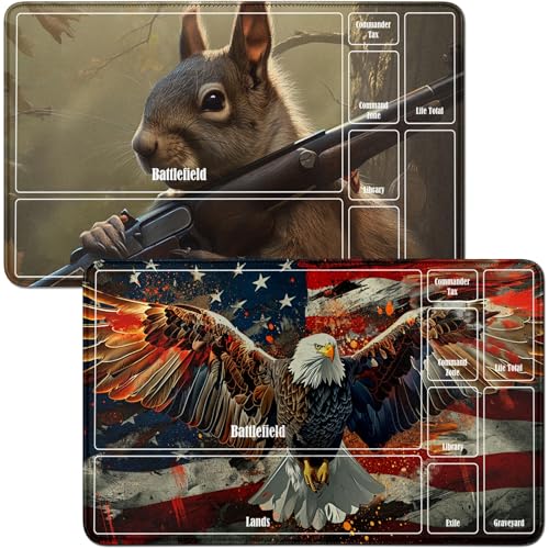 RWUTYTIUL Playmat & Eichhörnchen, Spielmatte, Schreibtischunterlage, 2-teiliges Set, 61 x 35,6 cm, genähte Spielmatte für Commander-Board, TCG, RPG, CCG, Spielmatte für Kartenspiel, Spielzubehör, A RWUTYTIUL Playmat & Eichhörnchen, Spielmatte, Schreibtischunterlage, 2-teiliges Set, 61 x 35,6 cm, genähte Spielmatte für Commander-Board, TCG, RPG, CCG, Spielmatte für Kartenspiel, Spielzubehör, A von RWUTYTIUL