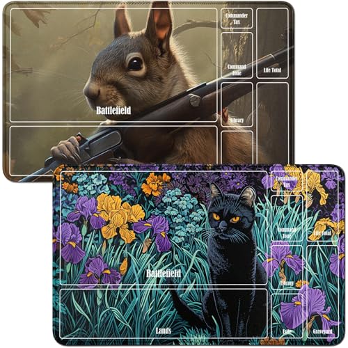 RWUTYTIUL Playmat & Eichhörnchen, Spielmatte und Eichhörnchen, 2-teiliges Set, 61 x 35,6 cm, genähte Spielmatte für Commander-Board, TCG, CCG, Spielmatte für Kartenspiel, Spielzubehör RWUTYTIUL Playmat & Eichhörnchen, Spielmatte und Eichhörnchen, 2-teiliges Set, 61 x 35,6 cm, genähte Spielmatte für Commander-Board, TCG, CCG, Spielmatte für Kartenspiel, Spielzubehör von RWUTYTIUL