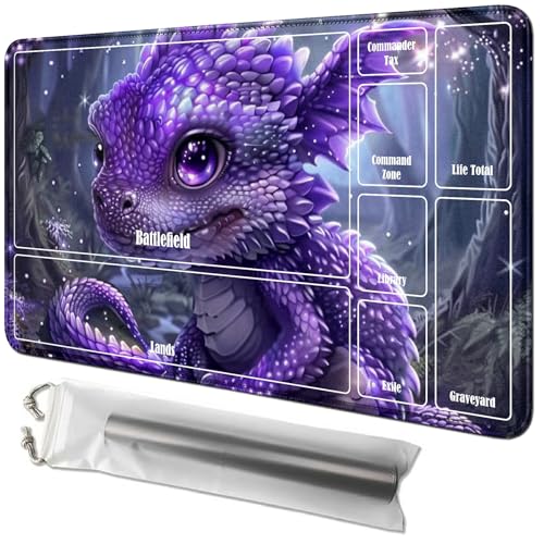RWUTYTIUL Purple Dragon Karten-Spielmatte, 61 x 35,6 cm, mit Playmat-Schlauchtasche, Kartenspiel-Spielmatte mit Zonen, Kommandantendeckbrett, MTG, RPG, CCG, TCG, Kartenspiel, Schreibtischmatten für RWUTYTIUL Purple Dragon Karten-Spielmatte, 61 x 35,6 cm, mit Playmat-Schlauchtasche, Kartenspiel-Spielmatte mit Zonen, Kommandantendeckbrett, MTG, RPG, CCG, TCG, Kartenspiel, Schreibtischmatten für von RWUTYTIUL